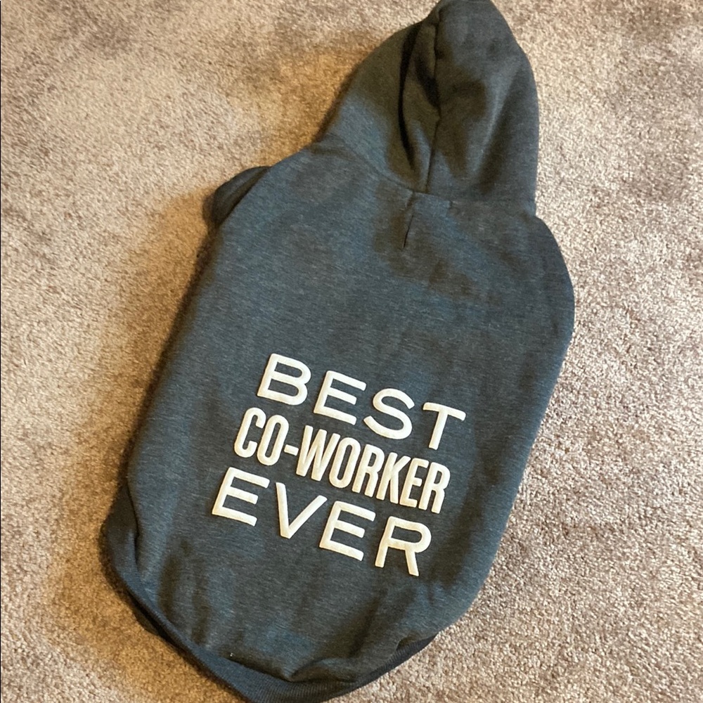 Humane Society Best Co-worker Ever Dog Sweatshirt with hood Size Large